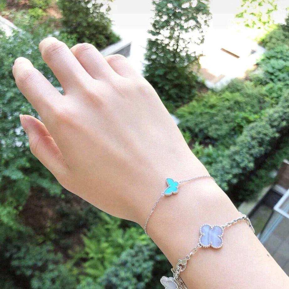 [CiCi]BUTTERFLY TURQUOISE BUTTERFLY BRACELET SILVER
