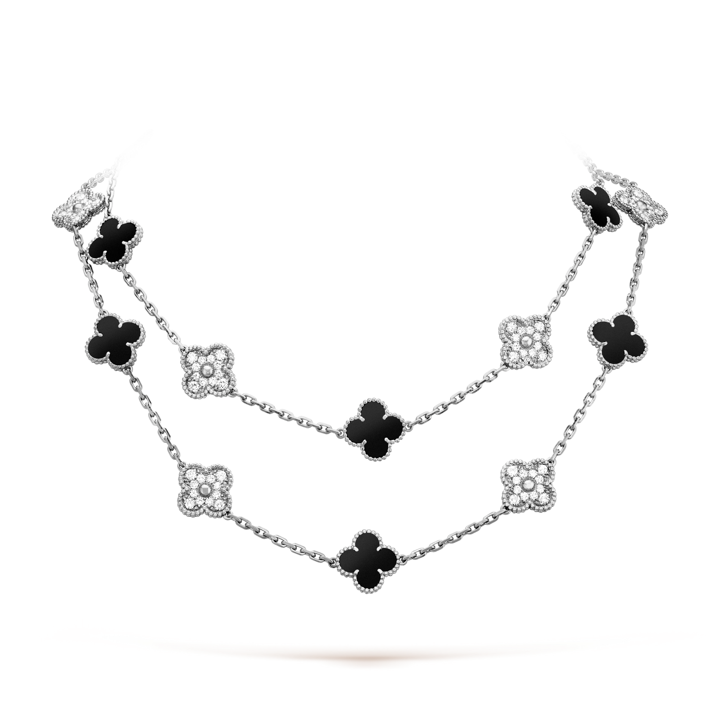 [CiCi]CLOVER 20 MOTIVE ONYX DIAMANT SILBER