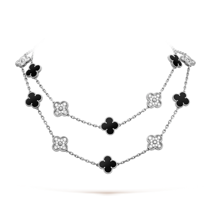 [CiCi]CLOVER 20 MOTIVE ONYX DIAMANT SILBER