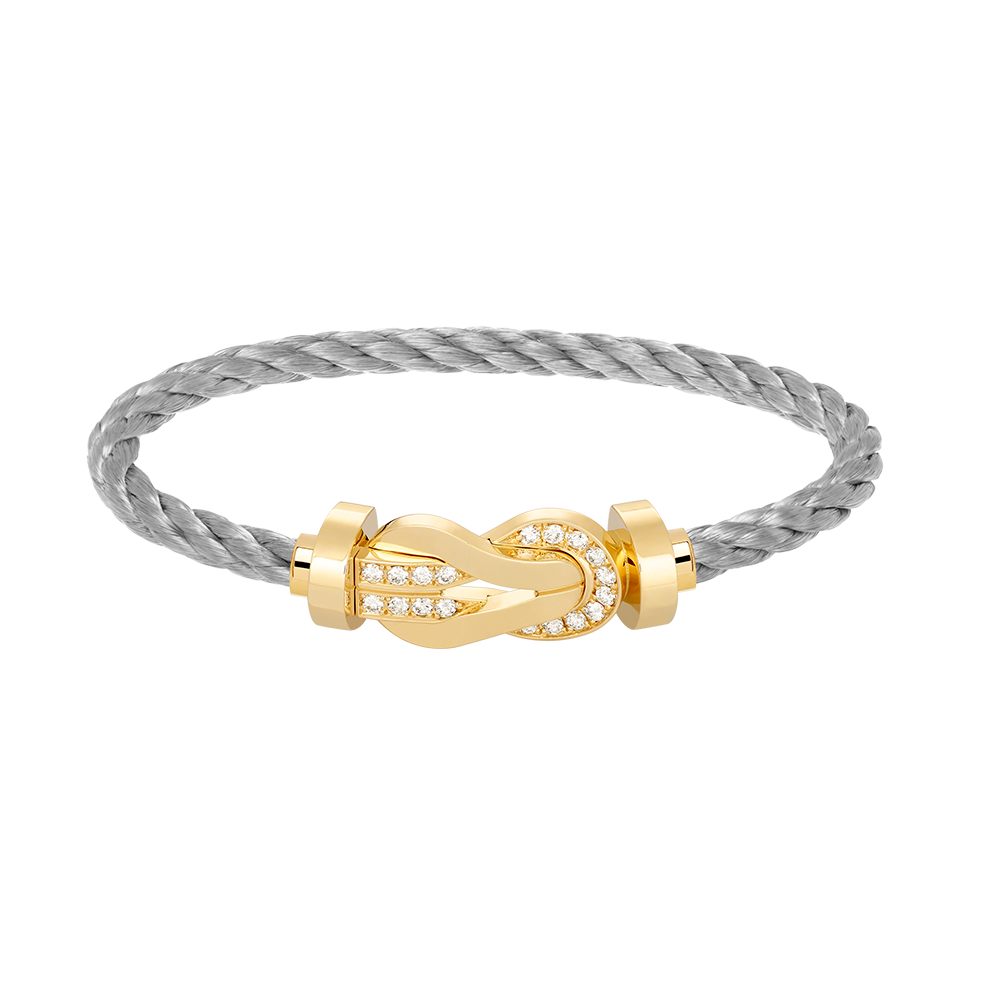 [CiCi]CHANCE LARGE 8 FIGURE BUCKLE HALF DIAMOND BRACELET GOLD
