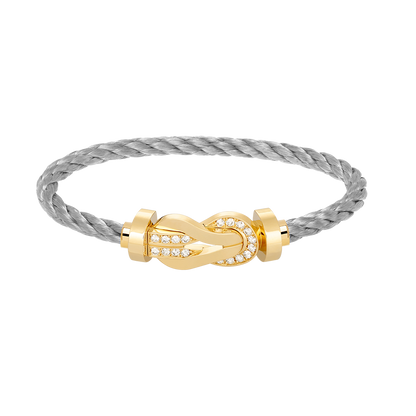 [CiCi]CHANCE LARGE 8 FIGURE BUCKLE HALF DIAMOND BRACELET GOLD