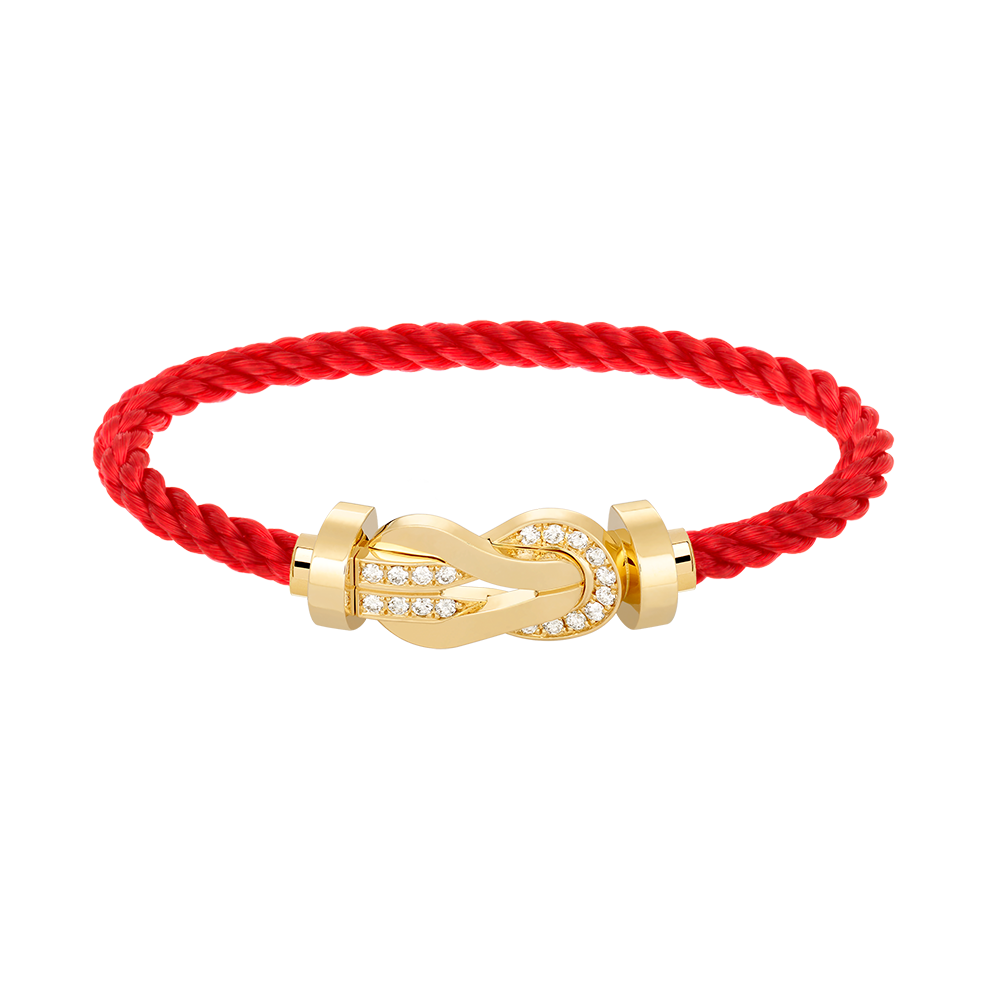 [CiCi]CHANCE LARGE 8 FIGURE BUCKLE HALF DIAMOND BRACELET GOLD