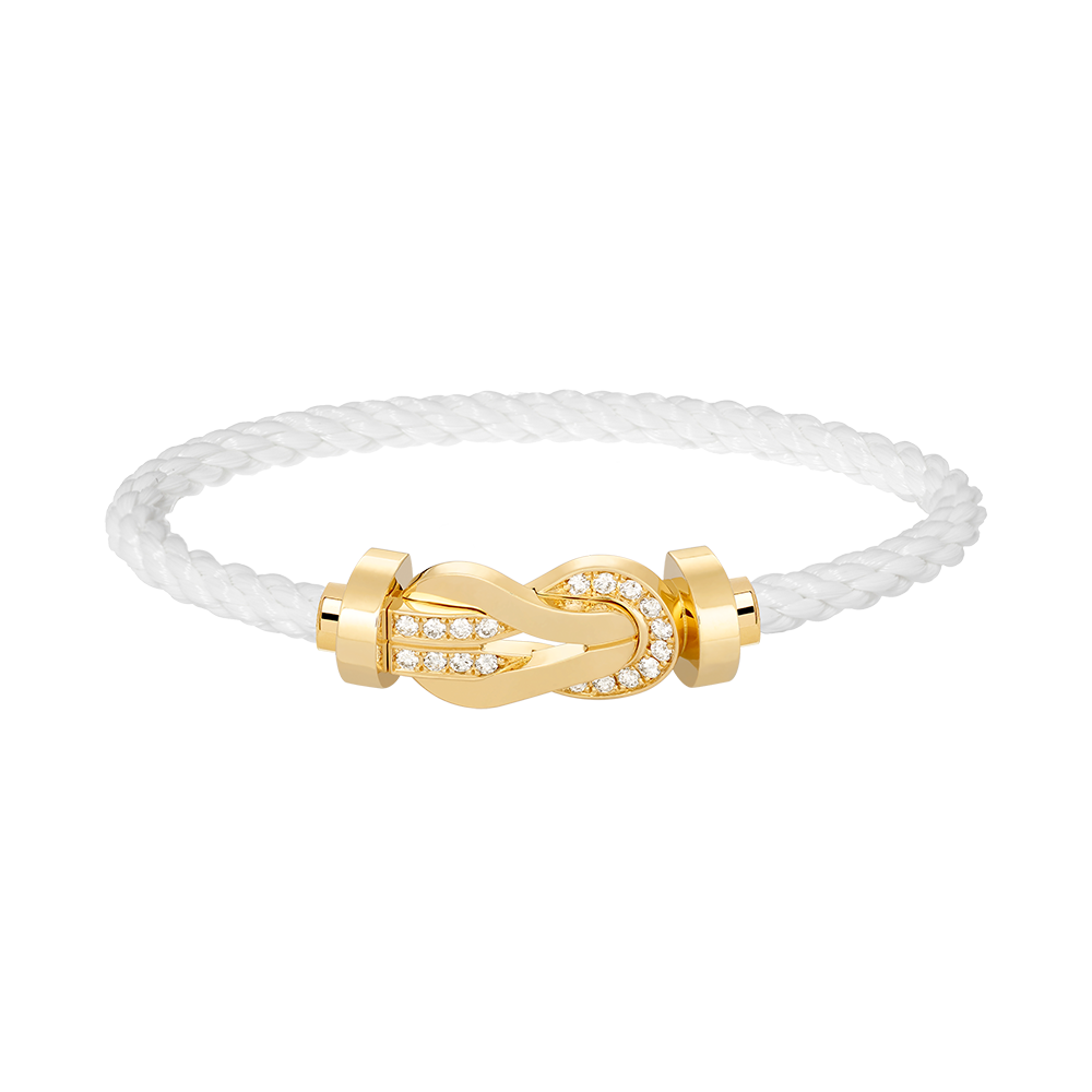[CiCi]CHANCE LARGE 8 FIGURE BUCKLE HALF DIAMOND BRACELET GOLD