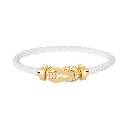 [CiCi]CHANCE LARGE 8 FIGURE BUCKLE HALF DIAMOND BRACELET GOLD