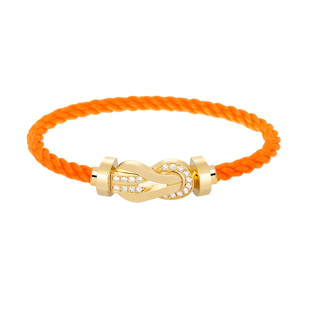[CiCi]CHANCE LARGE 8 FIGURE BUCKLE HALF DIAMOND BRACELET GOLD