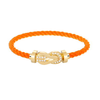 [CiCi]CHANCE LARGE 8 FIGURE BUCKLE HALF DIAMOND BRACELET GOLD