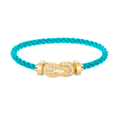 [CiCi]CHANCE LARGE 8 FIGURE BUCKLE HALF DIAMOND BRACELET GOLD