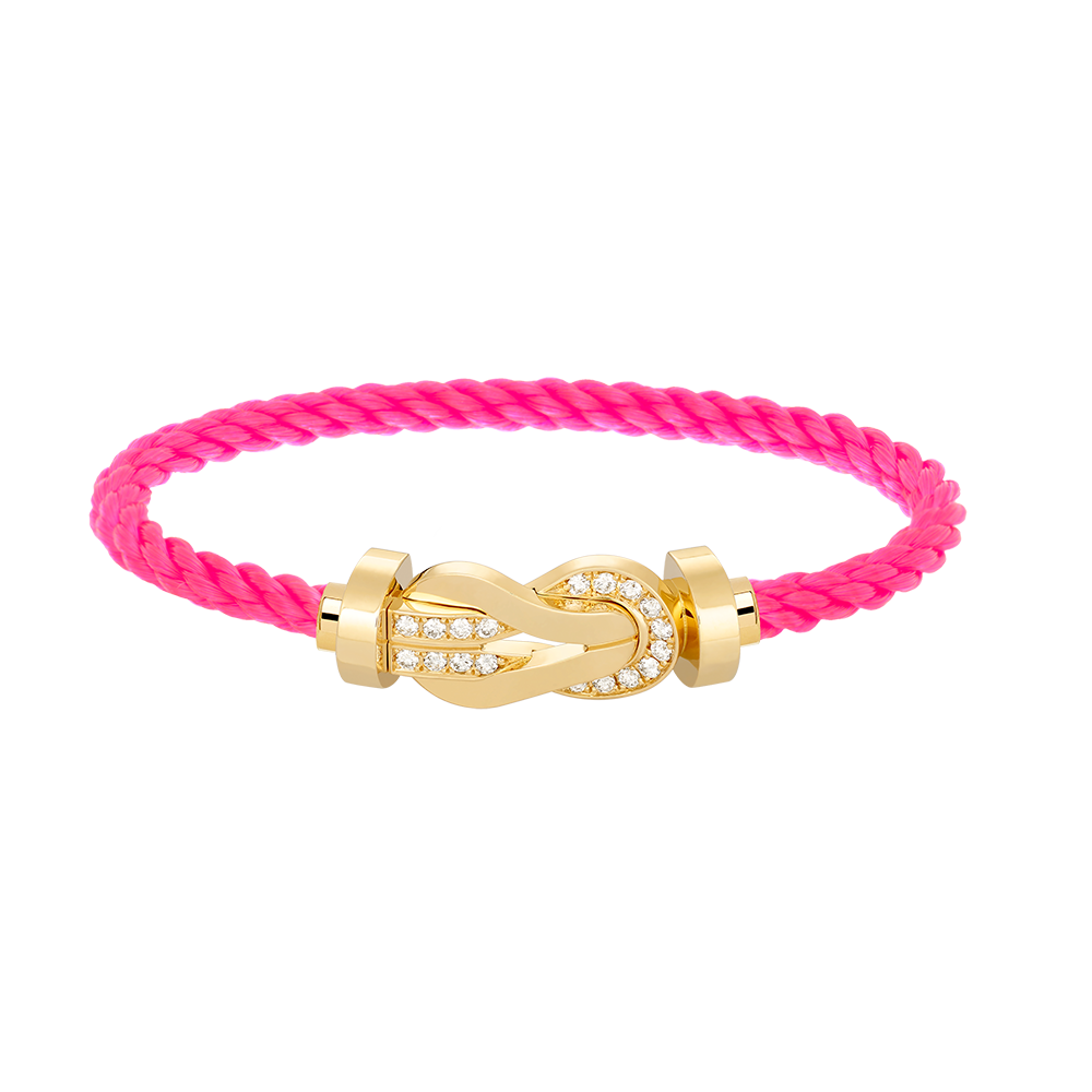[CiCi]CHANCE LARGE 8 FIGURE BUCKLE HALF DIAMOND BRACELET GOLD