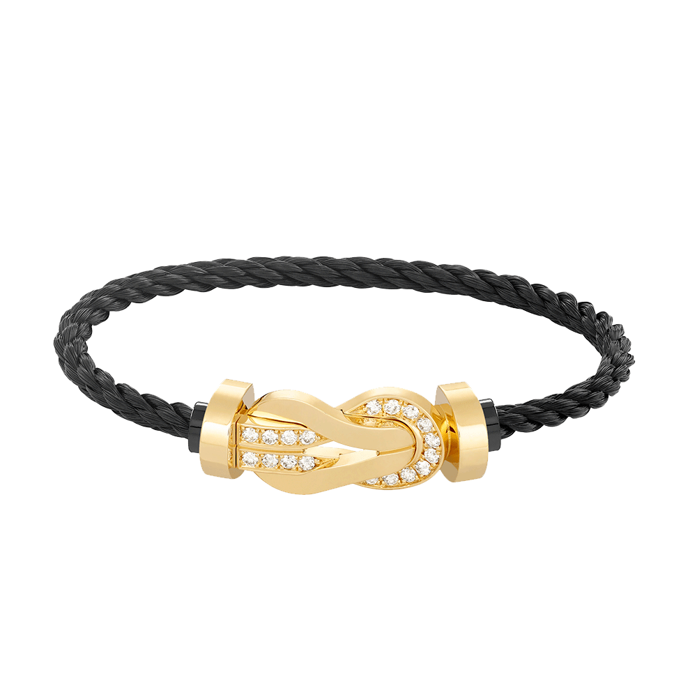 [CiCi]CHANCE LARGE 8 FIGURE BUCKLE HALF DIAMOND BRACELET GOLD