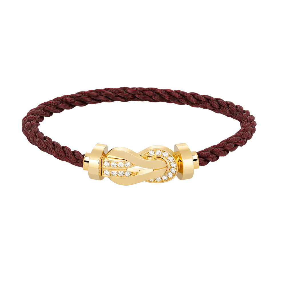 [CiCi]CHANCE LARGE 8 FIGURE BUCKLE HALF DIAMOND BRACELET GOLD