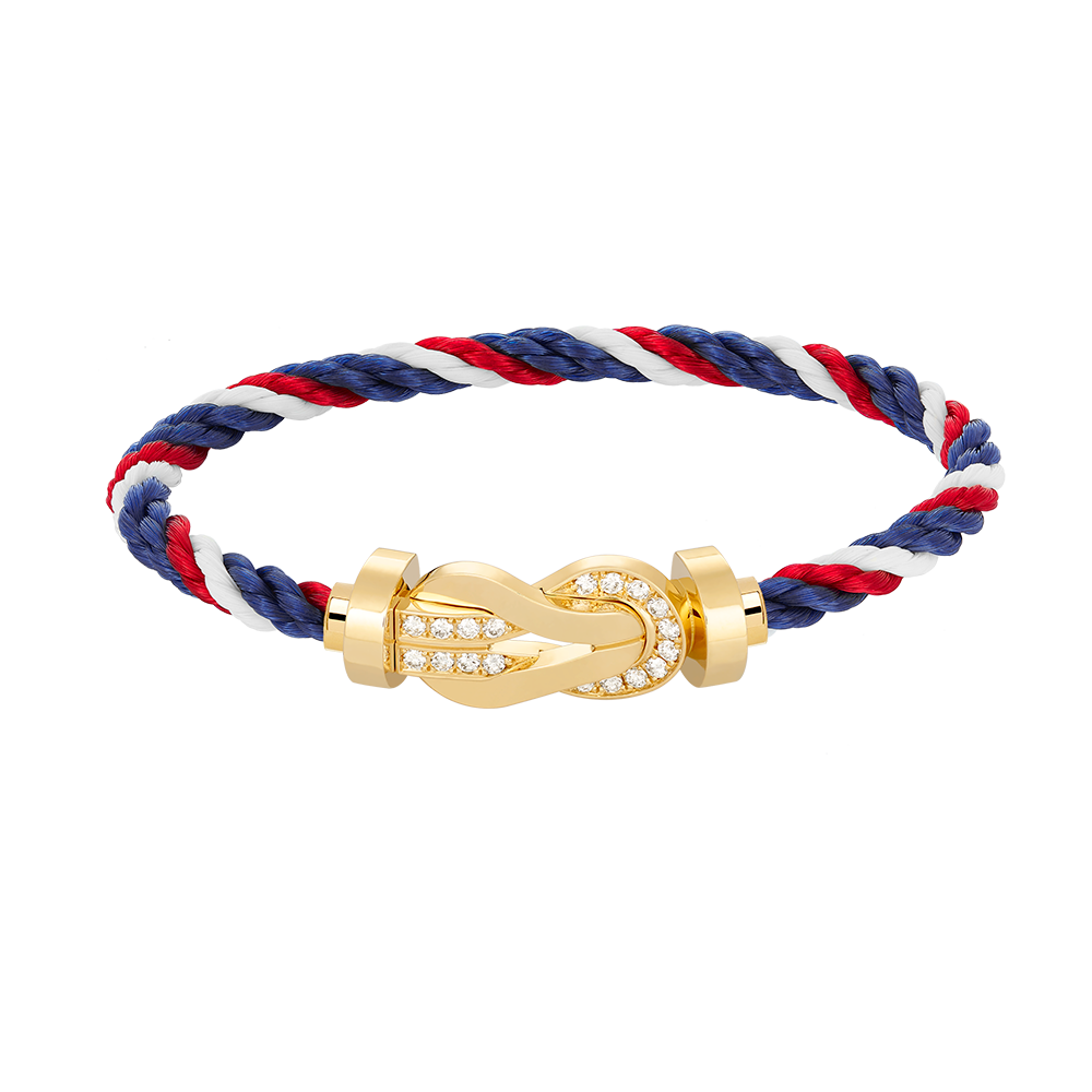 [CiCi]CHANCE LARGE 8 FIGURE BUCKLE HALF DIAMOND BRACELET GOLD