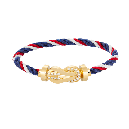 [CiCi]CHANCE LARGE 8 FIGURE BUCKLE HALF DIAMOND BRACELET GOLD