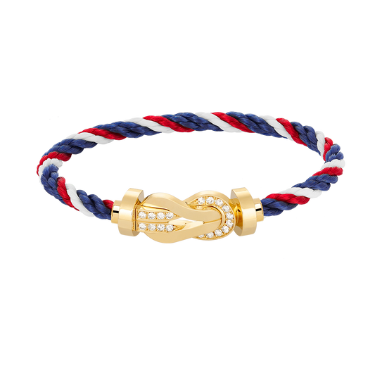 [CiCi]CHANCE LARGE 8 FIGURE BUCKLE HALF DIAMOND BRACELET GOLD