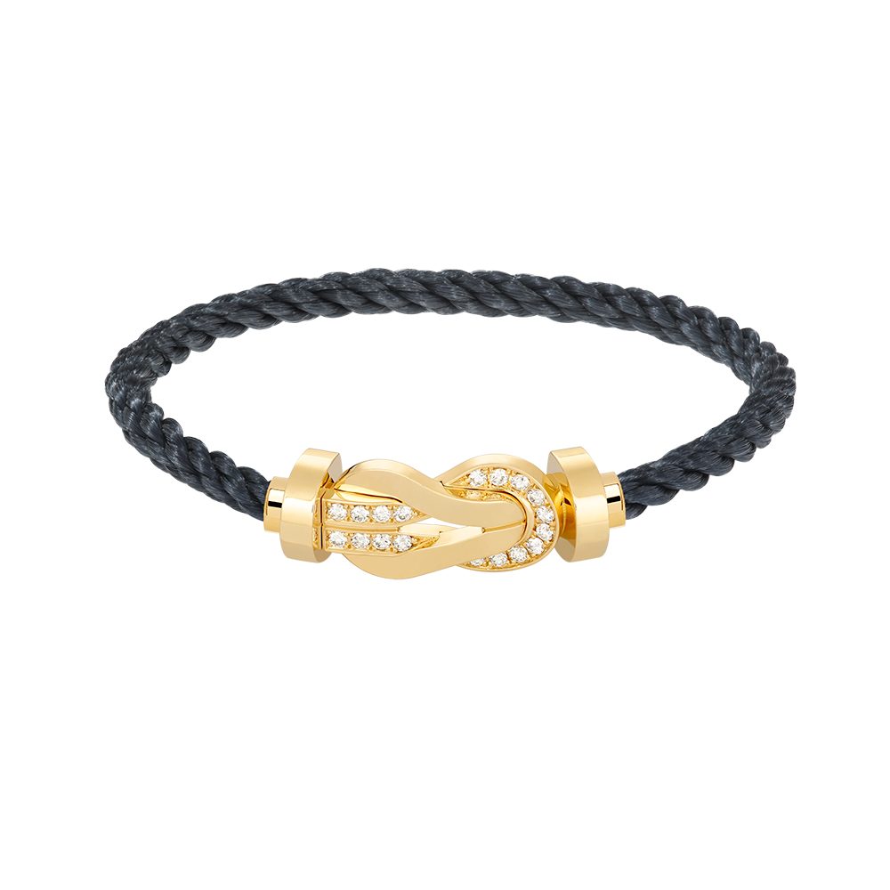 [CiCi]CHANCE LARGE 8 FIGURE BUCKLE HALF DIAMOND BRACELET GOLD