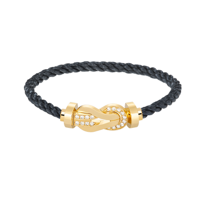 [CiCi]CHANCE LARGE 8 FIGURE BUCKLE HALF DIAMOND BRACELET GOLD