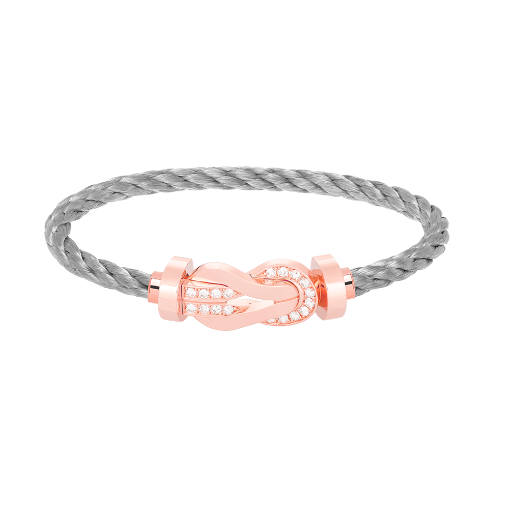 [CiCi]CHANCE LARGE 8 FIGURE BUCKLE HALF DIAMOND BRACELET ROSE GOLD