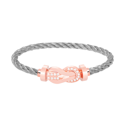 [CiCi]CHANCE LARGE 8 FIGURE BUCKLE HALF DIAMOND BRACELET ROSE GOLD