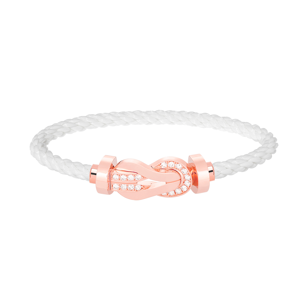 [CiCi]CHANCE LARGE 8 FIGURE BUCKLE HALF DIAMOND BRACELET ROSE GOLD