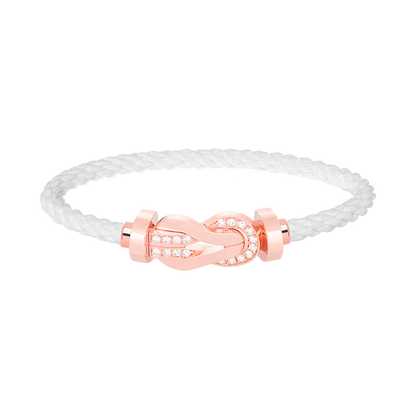 [CiCi]CHANCE LARGE 8 FIGURE BUCKLE HALF DIAMOND BRACELET ROSE GOLD