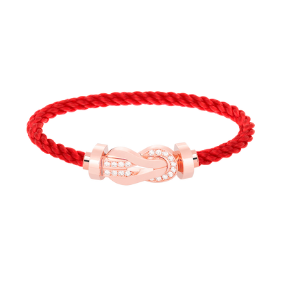 [CiCi]CHANCE LARGE 8 FIGURE BUCKLE HALF DIAMOND BRACELET ROSE GOLD