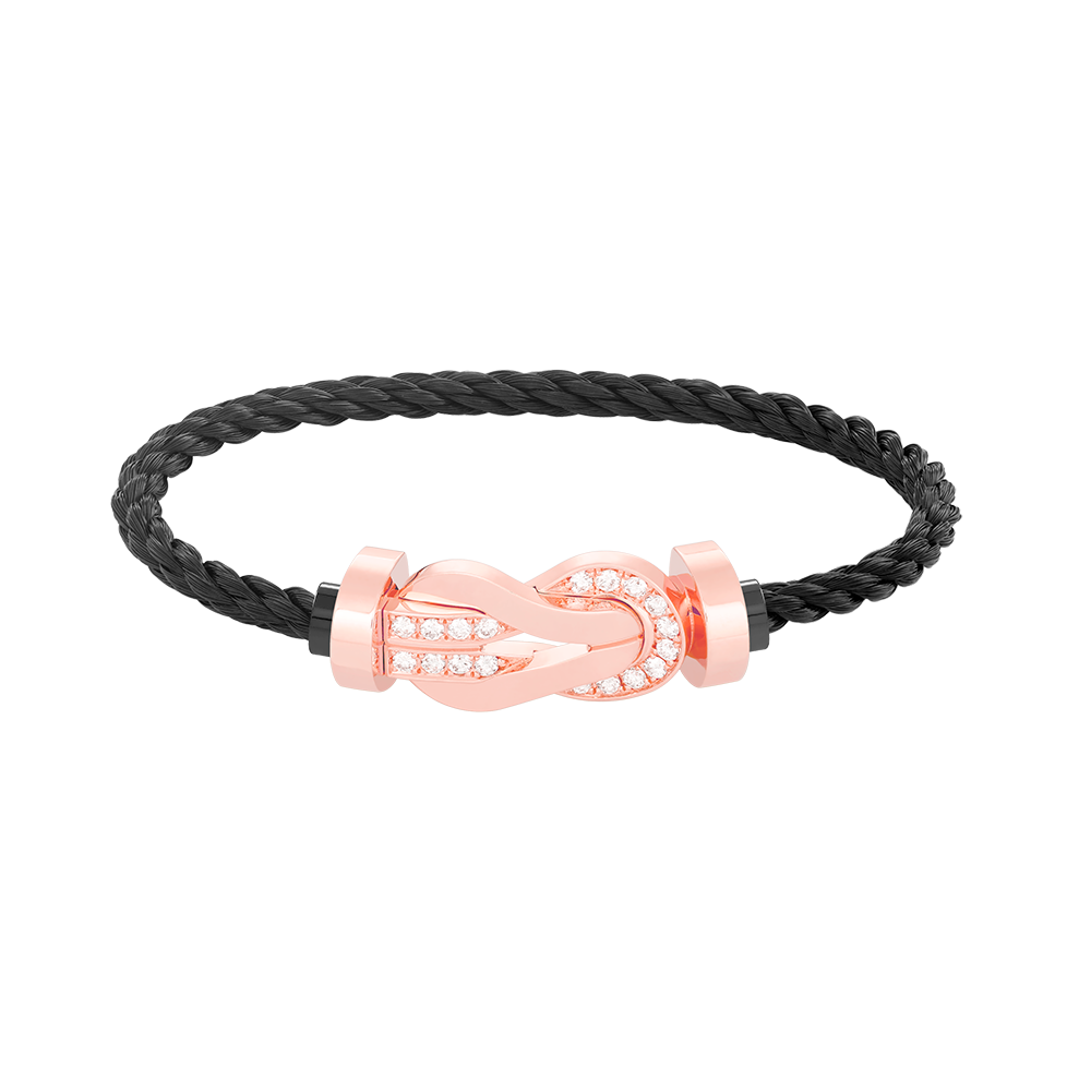 [CiCi]CHANCE LARGE 8 FIGURE BUCKLE HALF DIAMOND BRACELET ROSE GOLD