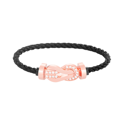 [CiCi]CHANCE LARGE 8 FIGURE BUCKLE HALF DIAMOND BRACELET ROSE GOLD