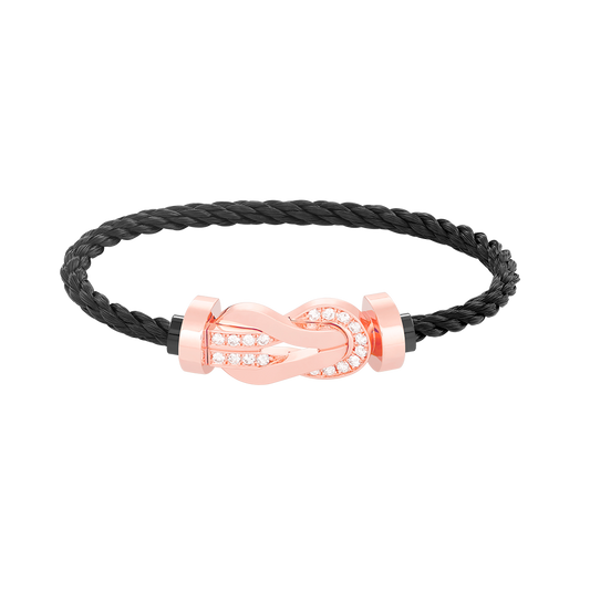 [CiCi]CHANCE LARGE 8 FIGURE BUCKLE HALF DIAMOND BRACELET ROSE GOLD