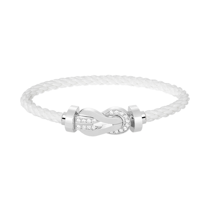 [CiCi]CHANCE LARGE 8 FIGURE BUCKLE HALF DIAMOND BRACELET SILVER