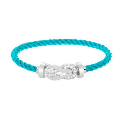 [CiCi]CHANCE LARGE 8 FIGURE BUCKLE HALF DIAMOND BRACELET SILVER