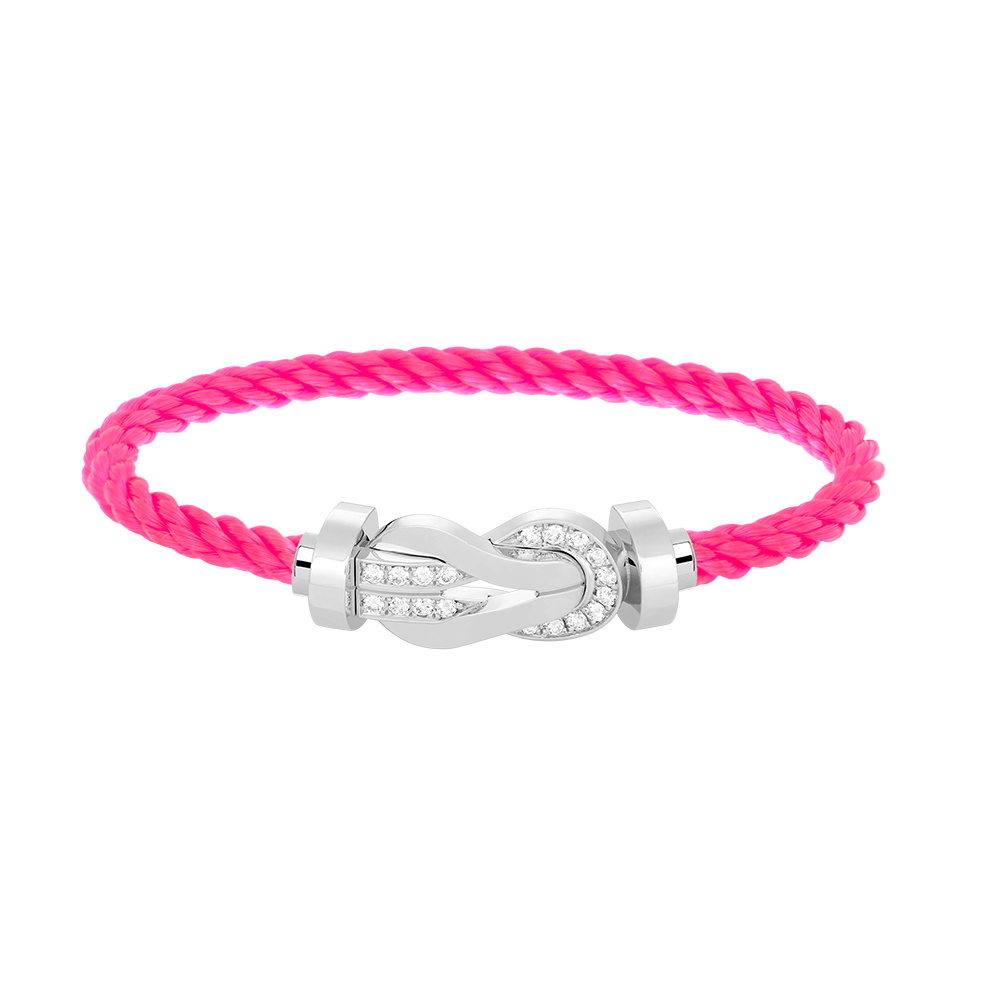 [CiCi]CHANCE LARGE 8 FIGURE BUCKLE HALF DIAMOND BRACELET SILVER
