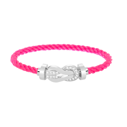 [CiCi]CHANCE LARGE 8 FIGURE BUCKLE HALF DIAMOND BRACELET SILVER