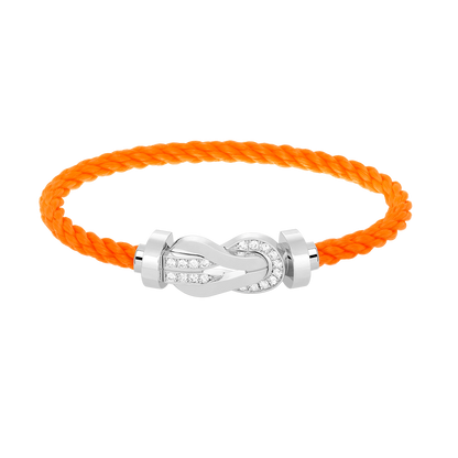[CiCi]CHANCE LARGE 8 FIGURE BUCKLE HALF DIAMOND BRACELET SILVER