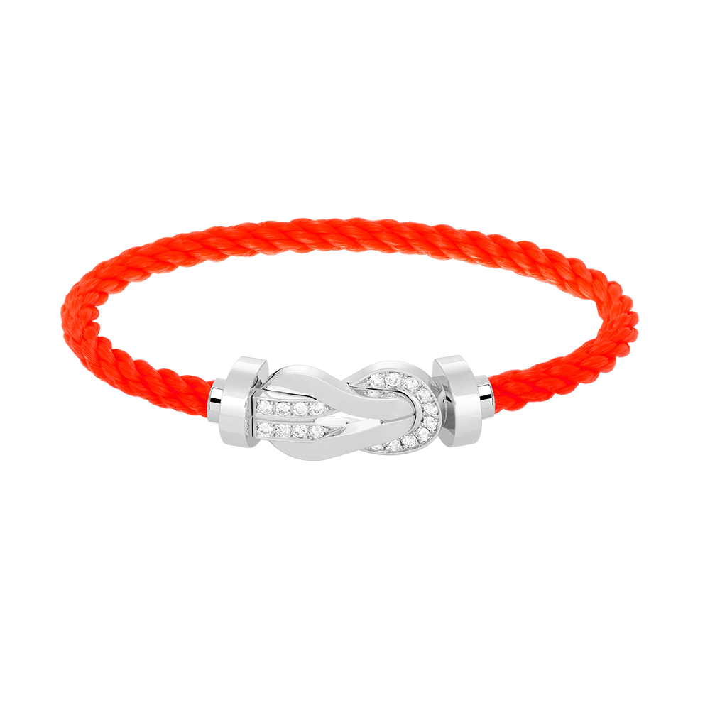[CiCi]CHANCE LARGE 8 FIGURE BUCKLE HALF DIAMOND BRACELET SILVER