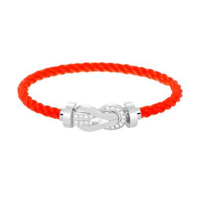 [CiCi]CHANCE LARGE 8 FIGURE BUCKLE HALF DIAMOND BRACELET SILVER