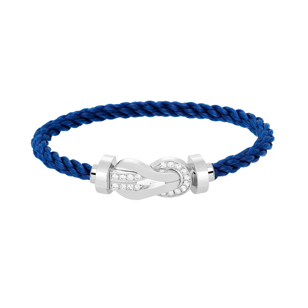 [CiCi]CHANCE LARGE 8 FIGURE BUCKLE HALF DIAMOND BRACELET SILVER