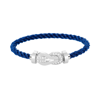 [CiCi]CHANCE LARGE 8 FIGURE BUCKLE HALF DIAMOND BRACELET SILVER