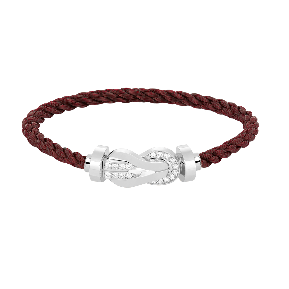 [CiCi]CHANCE LARGE 8 FIGURE BUCKLE HALF DIAMOND BRACELET SILVER
