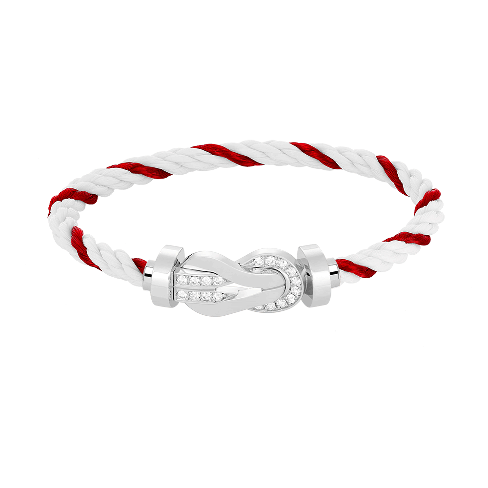 [CiCi]CHANCE LARGE 8 FIGURE BUCKLE HALF DIAMOND BRACELET SILVER