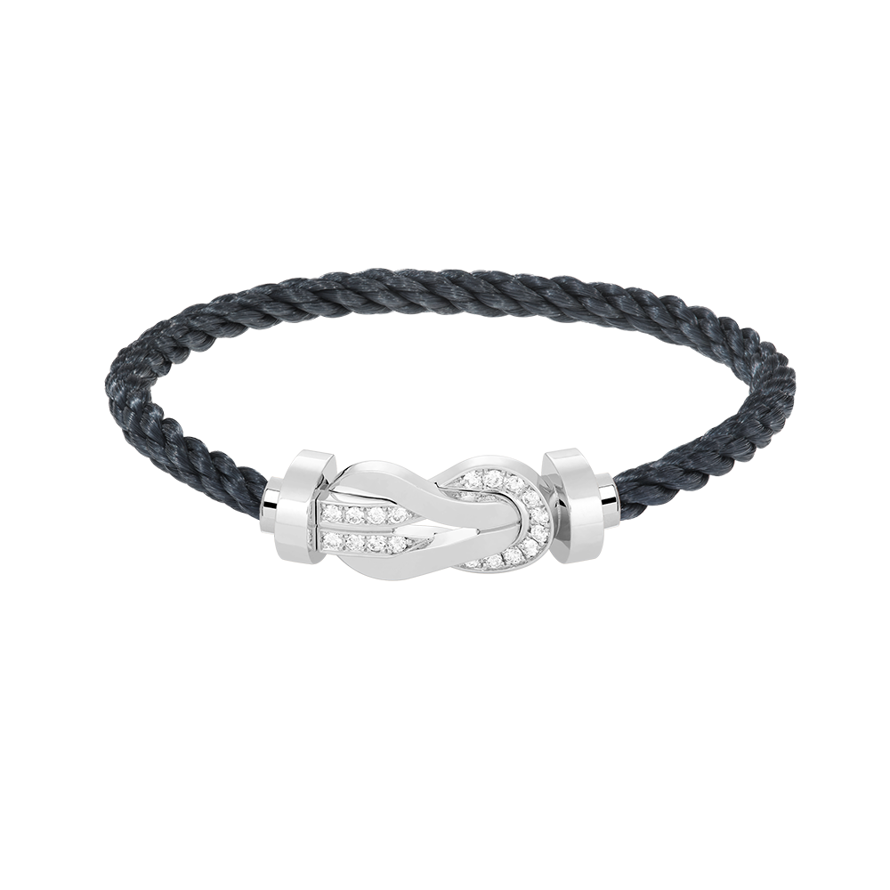 [CiCi]CHANCE LARGE 8 FIGURE BUCKLE HALF DIAMOND BRACELET SILVER