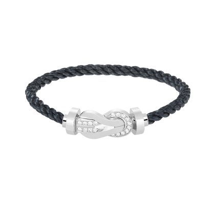 [CiCi]CHANCE LARGE 8 FIGURE BUCKLE HALF DIAMOND BRACELET SILVER