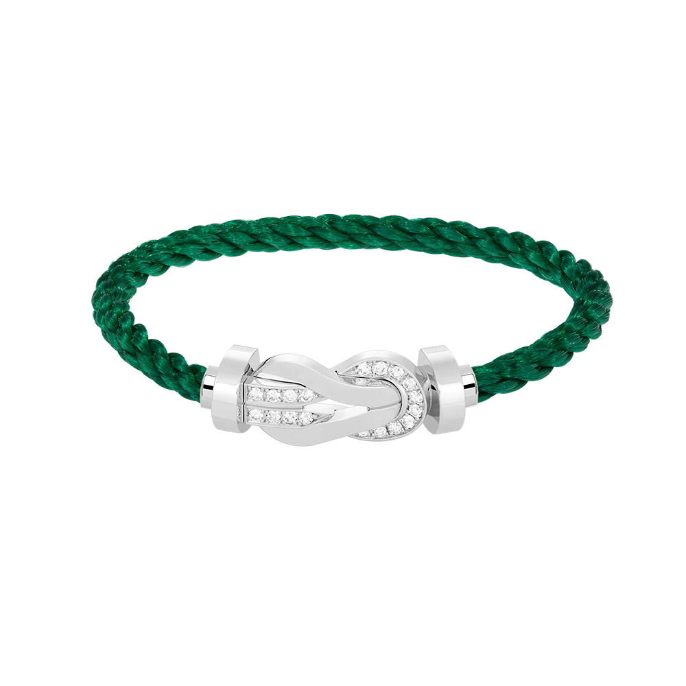 [CiCi]CHANCE LARGE 8 FIGURE BUCKLE HALF DIAMOND BRACELET SILVER