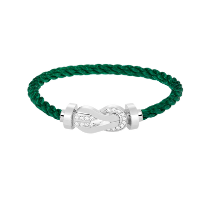 [CiCi]CHANCE LARGE 8 FIGURE BUCKLE HALF DIAMOND BRACELET SILVER
