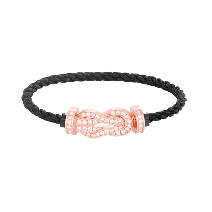 [CiCi]CHANCE LARGE 8 FIGURE BUCKLE FULL DIAMOND BRACELET ROSE GOLD