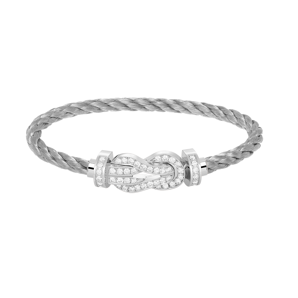[CiCi]CHANCE LARGE 8 FIGURE BUCKLE FULL DIAMOND BRACELET SILVER
