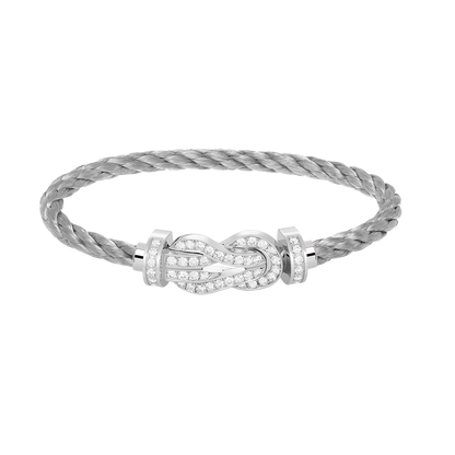 [CiCi]CHANCE LARGE 8 FIGURE BUCKLE FULL DIAMOND BRACELET SILVER