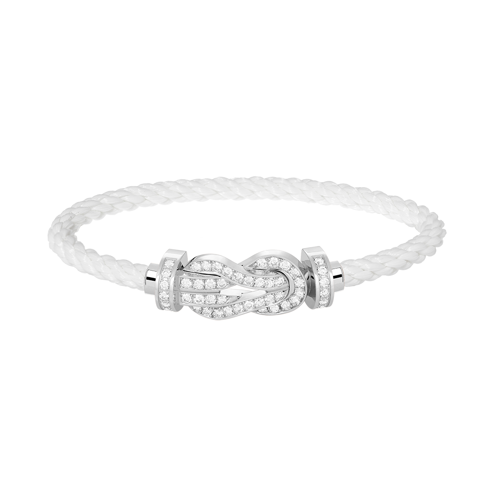 [CiCi]CHANCE LARGE 8 FIGURE BUCKLE FULL DIAMOND BRACELET SILVER