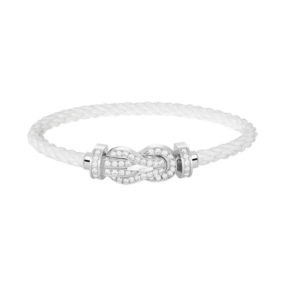 [CiCi]CHANCE LARGE 8 FIGURE BUCKLE FULL DIAMOND BRACELET SILVER