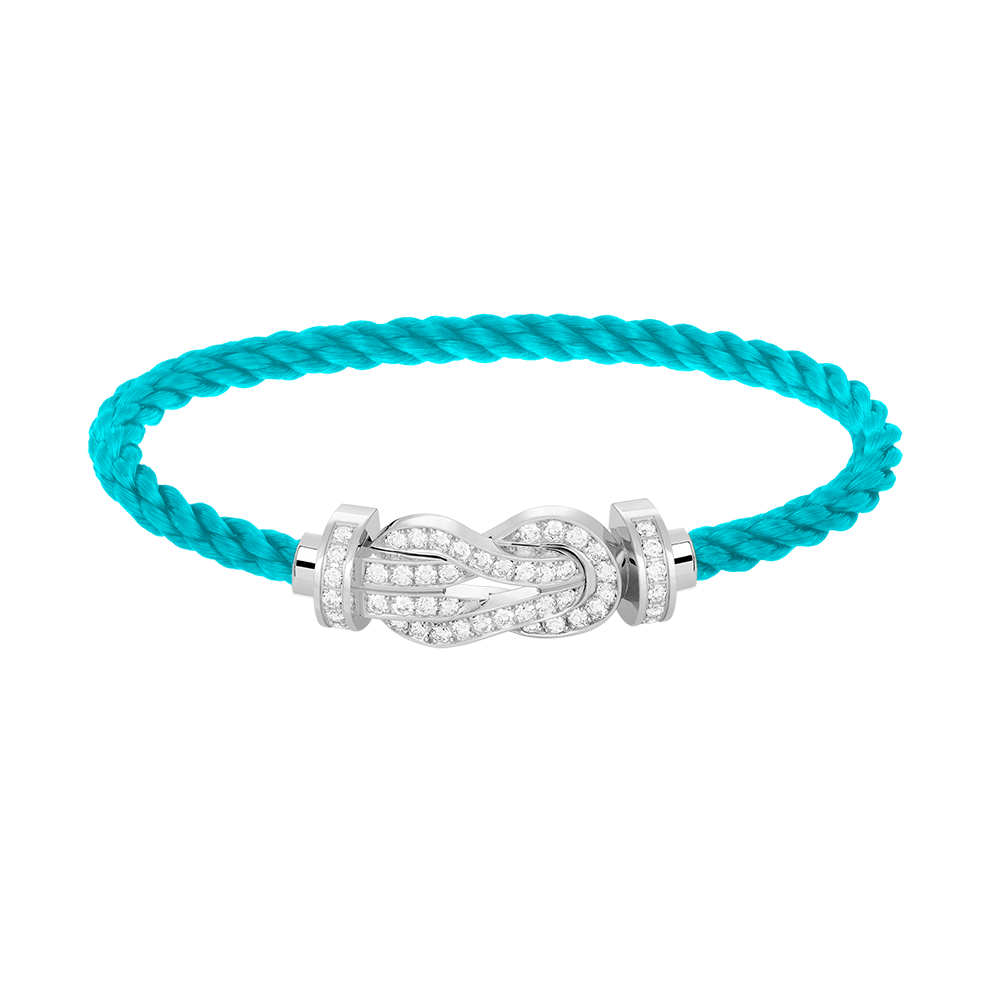 [CiCi]CHANCE LARGE 8 FIGURE BUCKLE FULL DIAMOND BRACELET SILVER