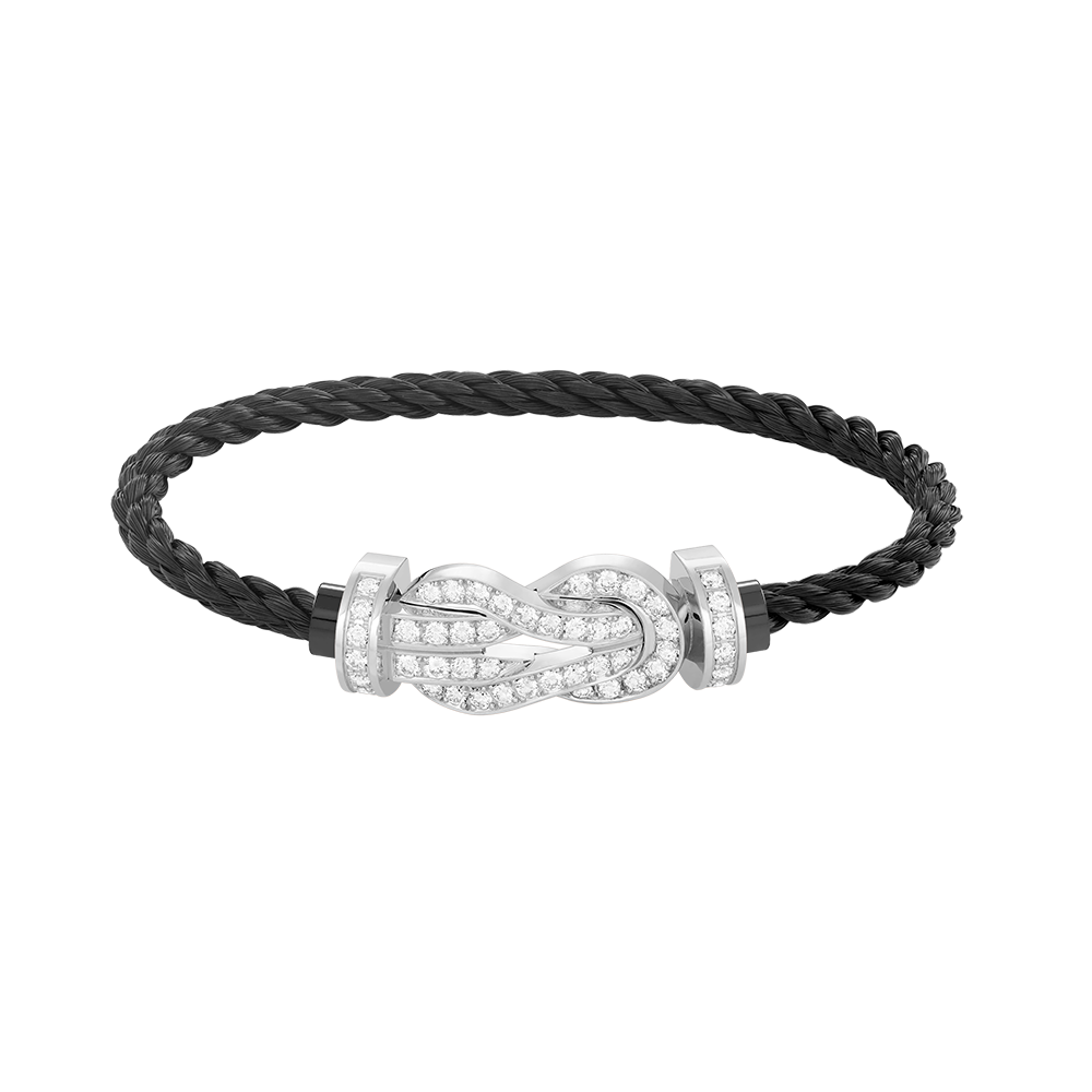[CiCi]CHANCE LARGE 8 FIGURE BUCKLE FULL DIAMOND BRACELET SILVER