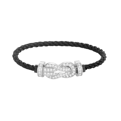 [CiCi]CHANCE LARGE 8 FIGURE BUCKLE FULL DIAMOND BRACELET SILVER